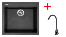 Sinks CUBE 560 Metalblack + ELASTA černá matná 